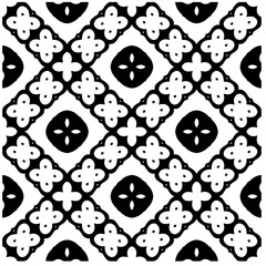 Fototapeta na wymiar Vector pattern in geometric ornamental style. Black and white color.Seamless pattern.