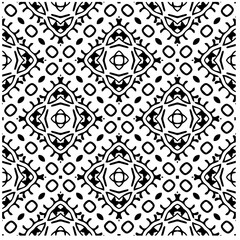 Vector pattern in geometric ornamental style. Black and white color.Seamless pattern.