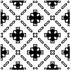 Vector pattern in geometric ornamental style. Black and white color.Seamless pattern.