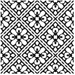 Vector pattern in geometric ornamental style. Black and white color.Seamless pattern.