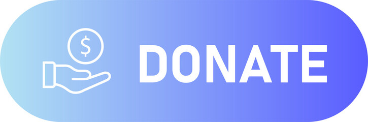 Donate icon in gradient colors. Donation signs illustration.