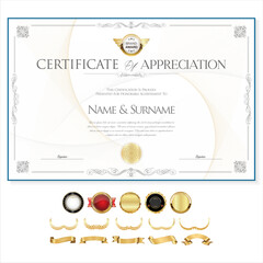 Elegant certificate or diploma retro vintage design   - obrazy, fototapety, plakaty