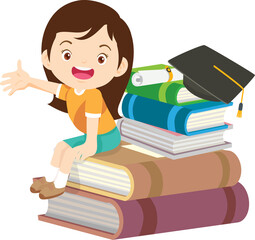 back to school with kids reading book education happy children concept