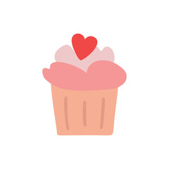 Cupcake. Element for greeting cards, posters, stickers and seasonal design
