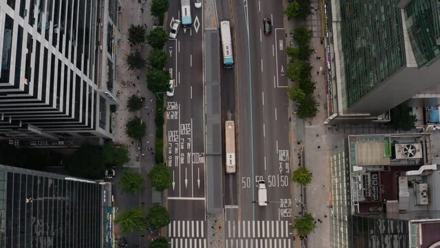 [korea drone footage] Seoul cityscape, Jongno, Mapo, Hongdae, , Hongik University, downtown