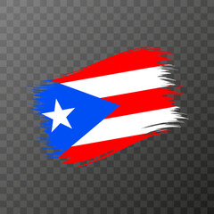 Puerto Rico national flag. Grunge brush stroke. Vector illustration on transparent background.