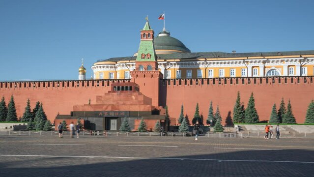 hyper lapse of mausoleum and Red Square, Moscow, Russia