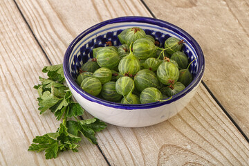 Natural ripe gooseberry heap in the bowl