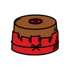 Nian gao, Chinese new year cake vector illustration. Chinese New year dessert niangao in doodle style.