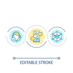 Customer consulting improvement loop concept icon. Effective communication in business abstract idea thin line illustration. Isolated outline drawing. Editable stroke. Arial font used