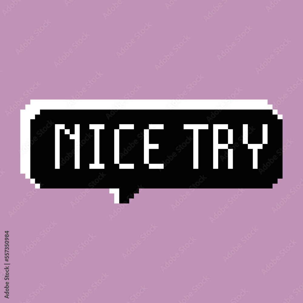 Fototapete bubble greeting with text inside. pixel art vector illustration good for your project.