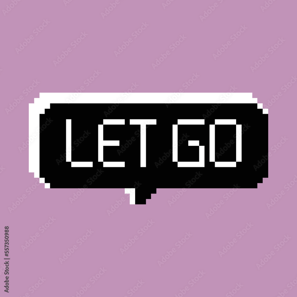 Fototapete bubble greeting with text inside. Pixel art Vector illustration good for your project.