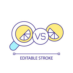 Business competitors RGB color icon. Brands comparison and monitoring. Market segmentation. Isolated vector illustration. Simple filled line drawing. Editable stroke. Arial font used