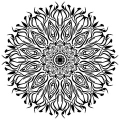 abstract mandala ornament art circle floral decoration  round vintage 