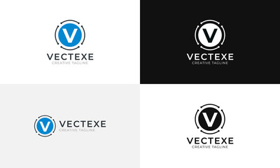 Vectexe V letter logo