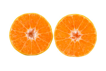 tangerine or mandarin fruit with leaves isolated transparent png