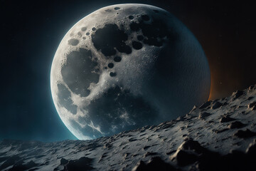 highly detailed moon closeup