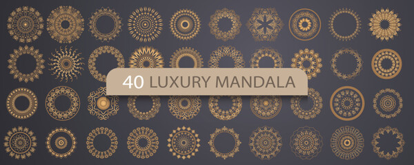 Luxury mandala set illustration Design Bundle vector