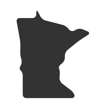 recommend clip art: Minnesota state of United States of America, USA. Simplified thick black silhouette map with rounded corners. Simple flat vector illustration