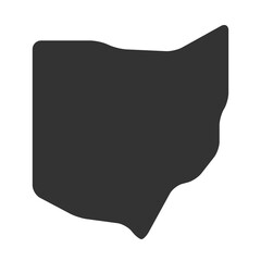 Ohio state of United States of America, USA. Simplified thick black silhouette map with rounded corners. Simple flat vector illustration