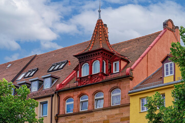 Old town of medieval Nuremberg with traditional architecture