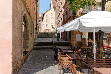 Old town of medieval Nuremberg with traditional architecture
