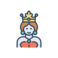 Color illustration icon for queens