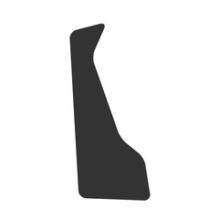 Delaware state of United States of America, USA. Simplified thick black silhouette map with rounded corners. Simple flat vector illustration