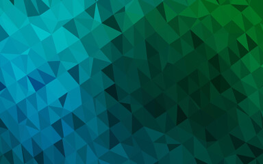 Fototapeta na wymiar Dark Blue, Green vector triangle mosaic template.