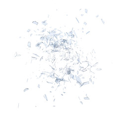 Glass debris isolated transparetn backgound 3d rendering