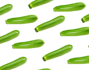 fresh green zucchini or marrow isolated on white background. full depth of field. clipping path