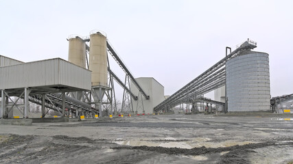 Silo`s and conveyor belts of a stone quarry