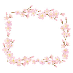 Obraz na płótnie Canvas Vector frame illustration of cherry blossom branches