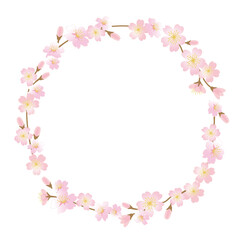 Vector frame illustration of cherry blossom branches