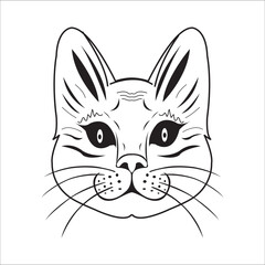 Fototapeta na wymiar Black and white cat head image on our sponsor's site and use for tshart, app, website, branding etc. 