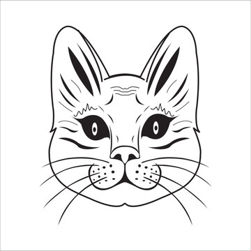 Black and white cat head image on our sponsor's site and use for tshart, app, website, branding etc.
