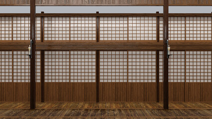 オンラインミーティング用背景 テレビ会議背景用 ZOOM会議背景用 CG 3d 武道 武術 道場 剣道 剣道場 柔道 柔道場 空手 合気道 部屋 3DCG