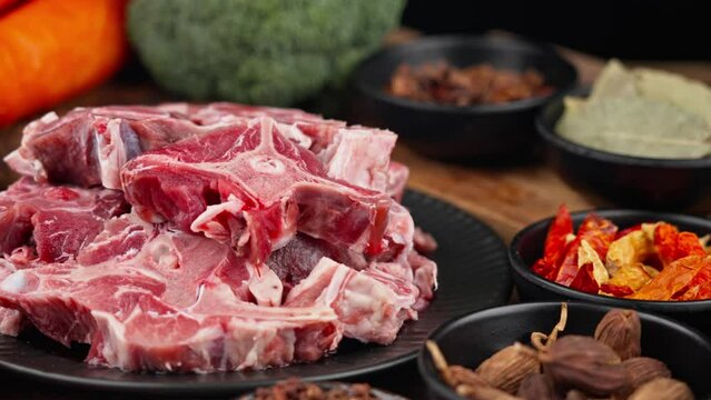 Chinese cuisine: braised lamb and scorpion