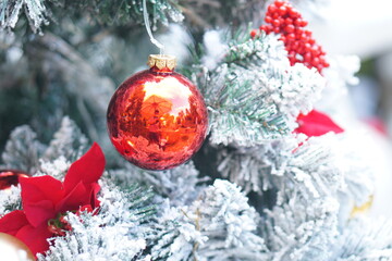 Balls on the Christmas tree in the new year