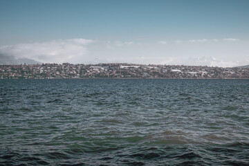 le Mont-Blanc depuis la plage de Chamb&eacute;sy