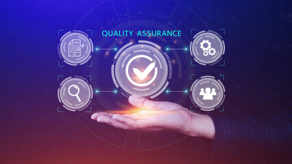 Quality Assurance Control Standards, Standards and Certification Concepts, Guaranteed Quality Guaranteed Service Standard Internet Technology Business Concept.