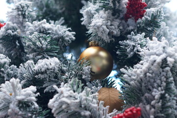 Balls on the Christmas tree in the new year
