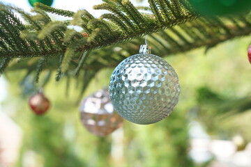 Balls on the Christmas tree in the new year