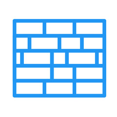 wall icon, block icon, brick icon, defense icon, abstract blue wall brick icon