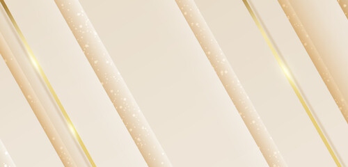 Fototapeta premium Abstract. Geometric shape cream and gold background. luxury background. Vector.