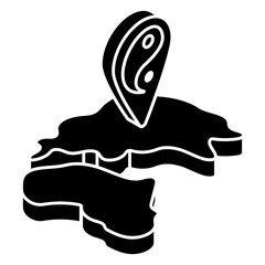 Trendy design icon of chinese map