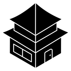 Editable design icon of chinese home 