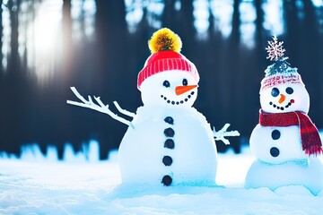 Obraz premium A Happy Holiday Snowfall Generative AI.