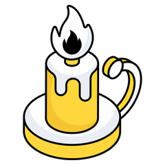 Trendy vector design of candle 