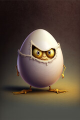 Fototapeta premium Lustiges Ei mit Gesicht, Beinen und Armen, Generative AI 